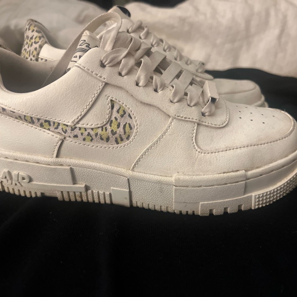 Nike Air Force 1.  Women's Sneakers White with Leopard Print - like new